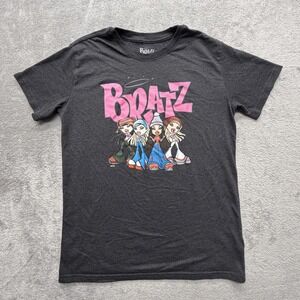Bratz Shirt‎ Womens Medium Gray Crewneck Graphic Tee Cartoon Bratz Dolls Top